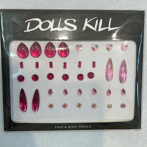 Dolls Kill Face and Body jewels stick on new pink butterfly & gems 2 pack set - Picture 5 of 5